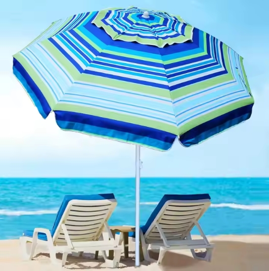 Striped Beach Umbrella 003