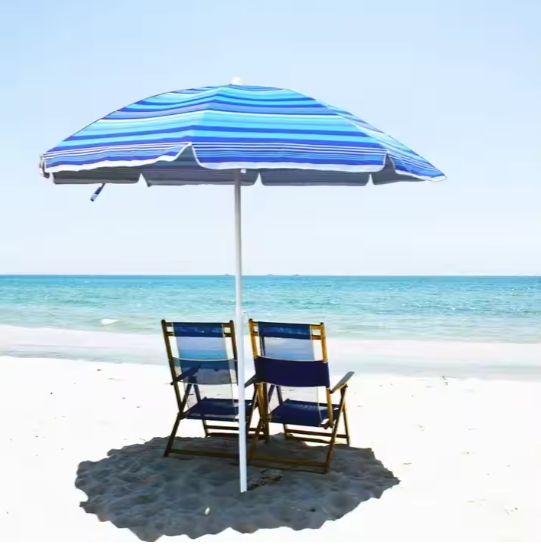 Striped Beach Umbrella 004
