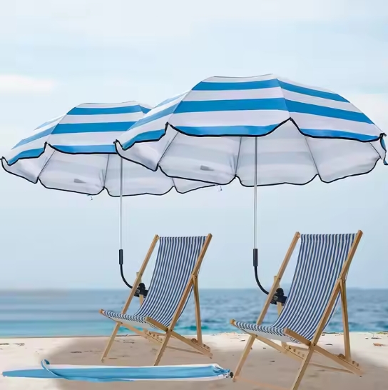 Striped Beach Umbrella 009