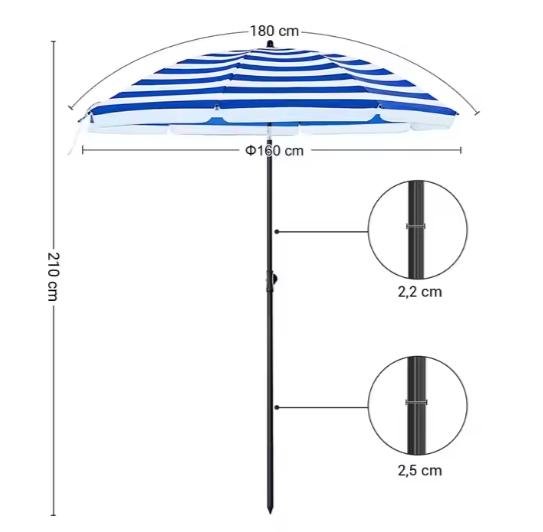 Striped Beach Umbrella 017