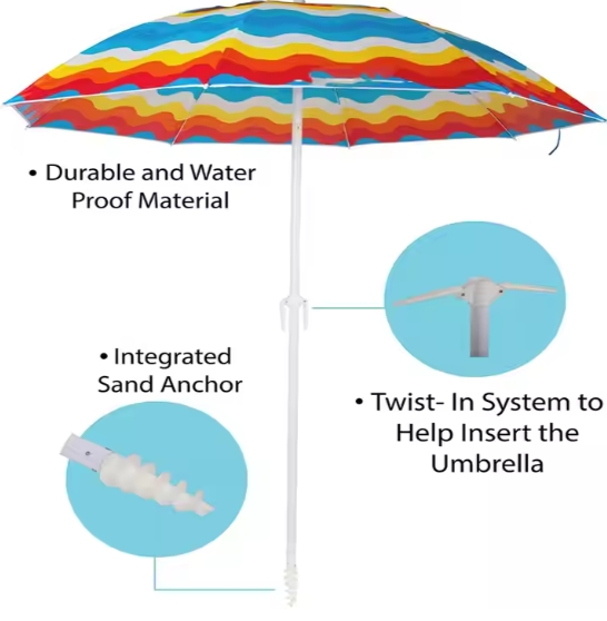 Striped Beach Umbrella 019