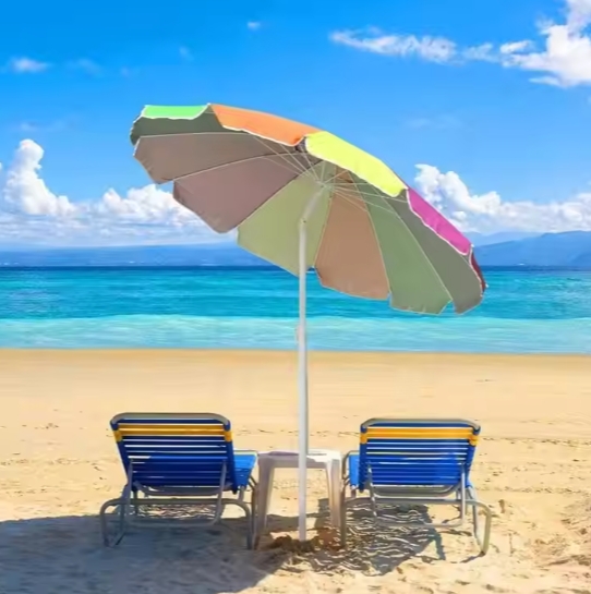 Striped Beach Umbrella 026